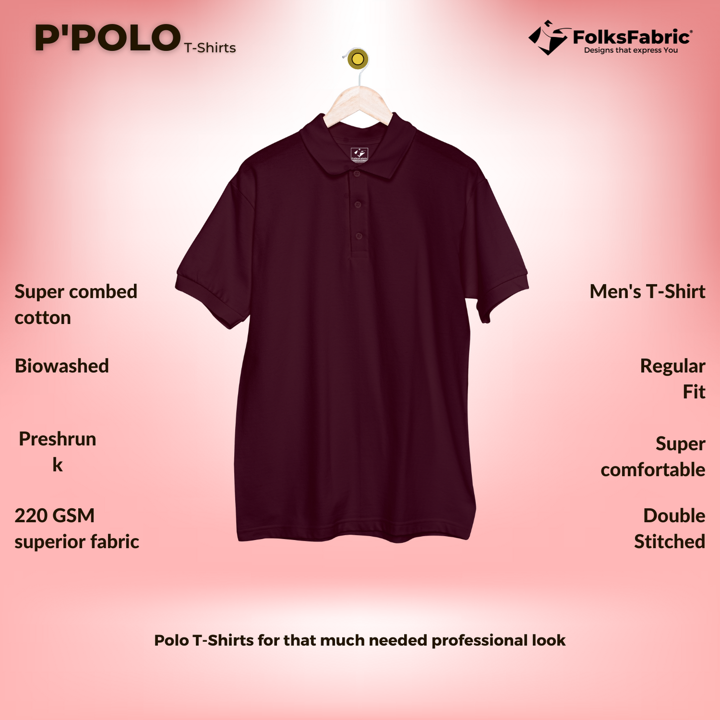 P'POLO Musical Maroon - FolksFabric