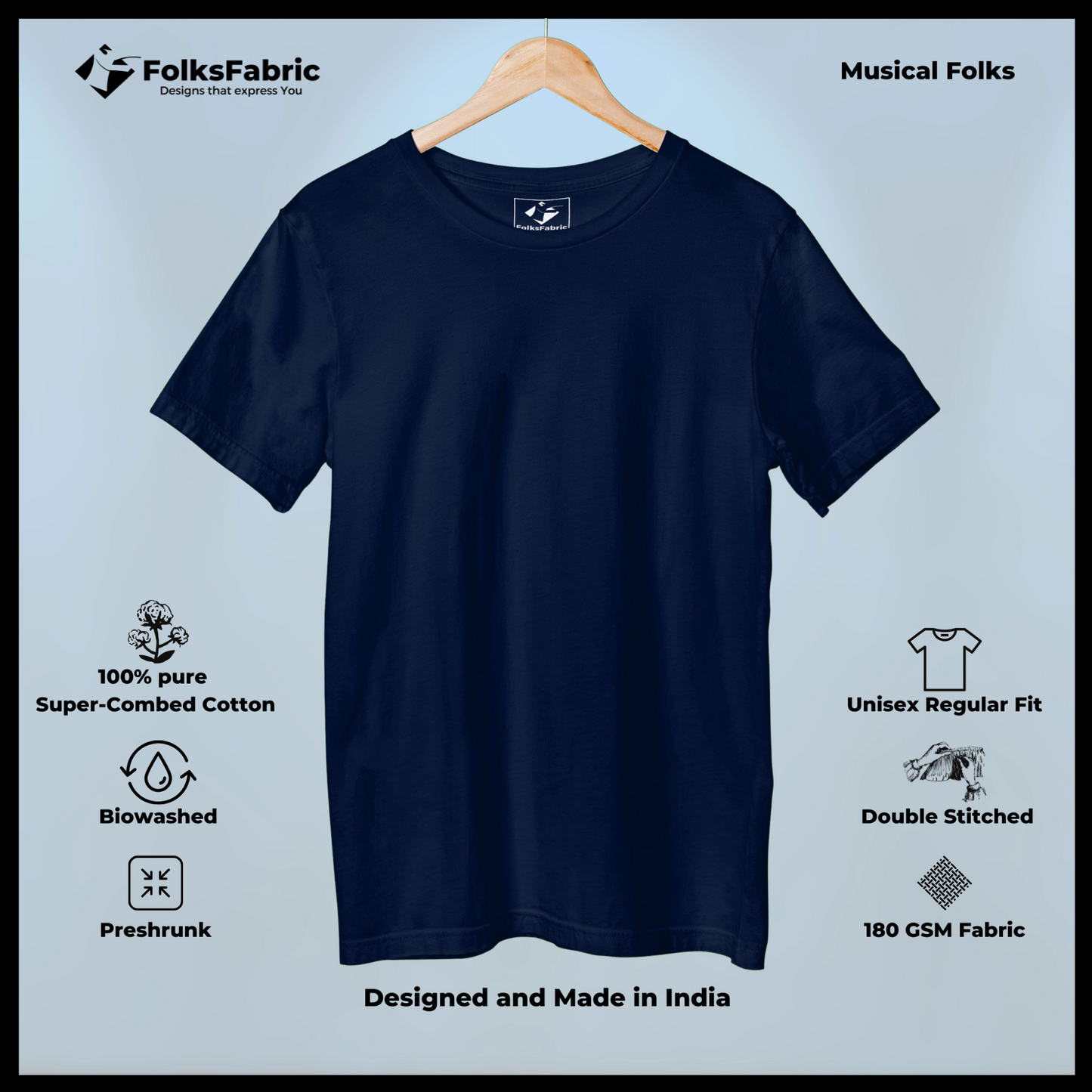 Binaural Blue - Studio T-Shirt - FolksFabric