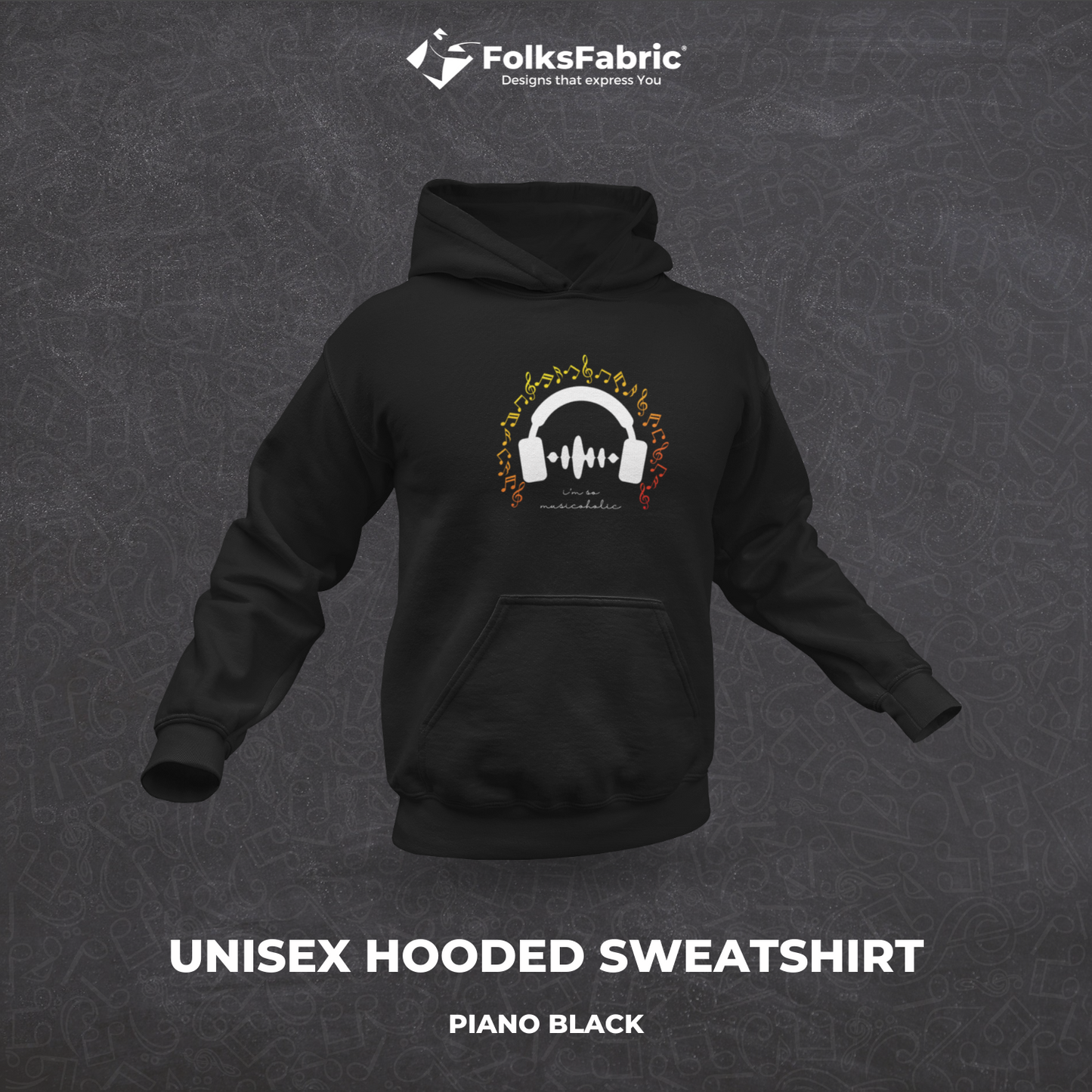 I'm a musicoholic - Hoodie - FolksFabric