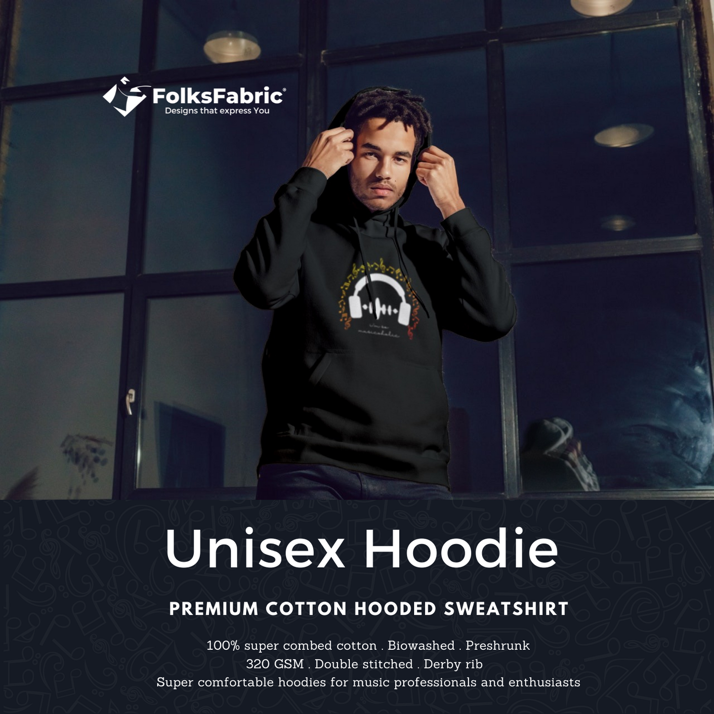 I'm a musicoholic - Hoodie - FolksFabric