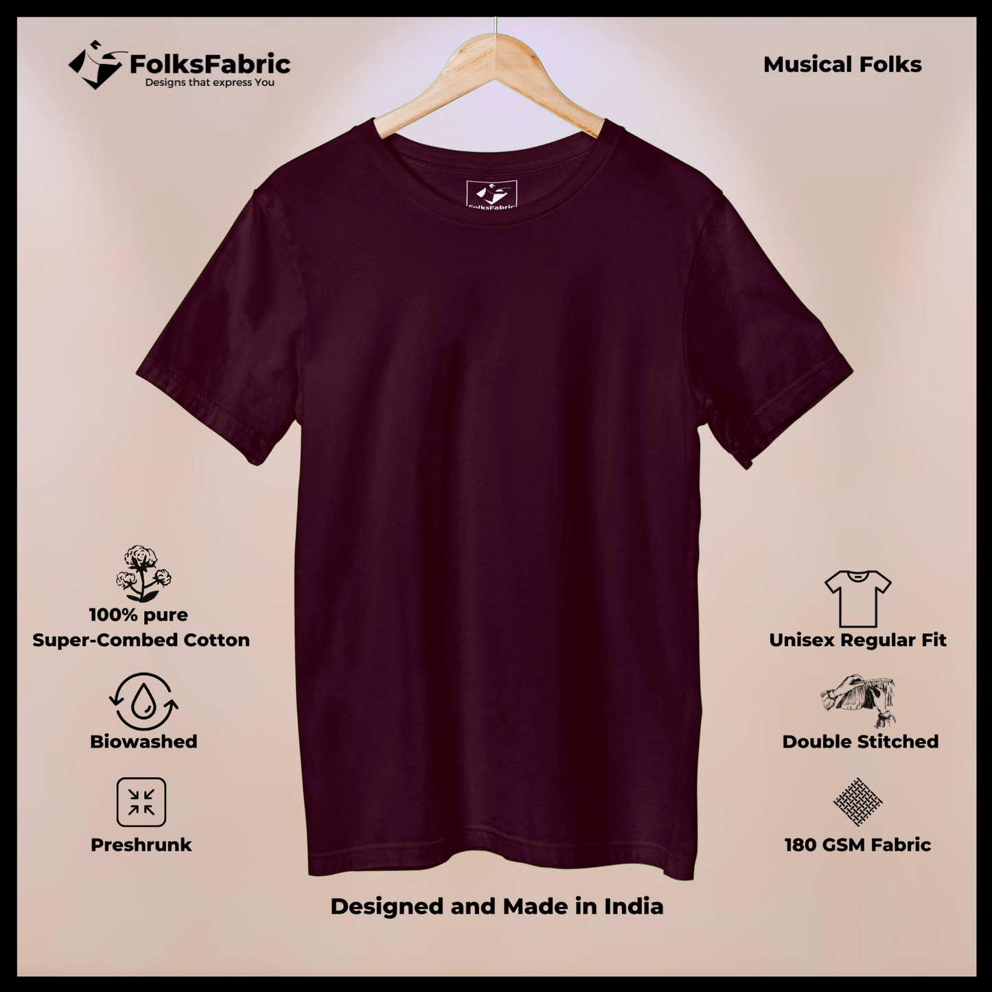 Musical Maroon - Studio T-Shirt - FolksFabric