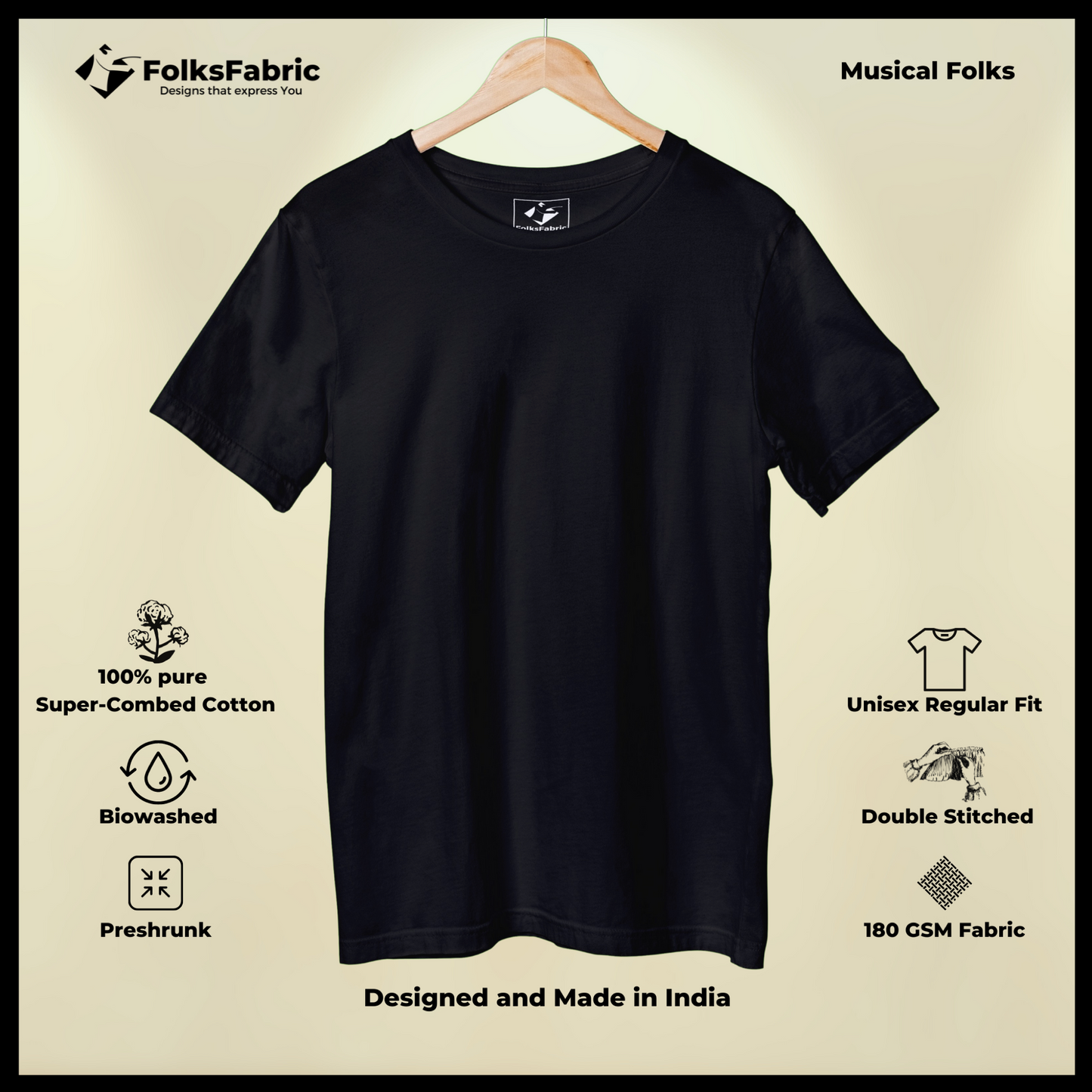 Piano Black - Studio T-Shirt - FolksFabric