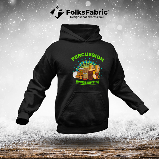 Percussion Brings Rhythm Hooded - FolksFabric 