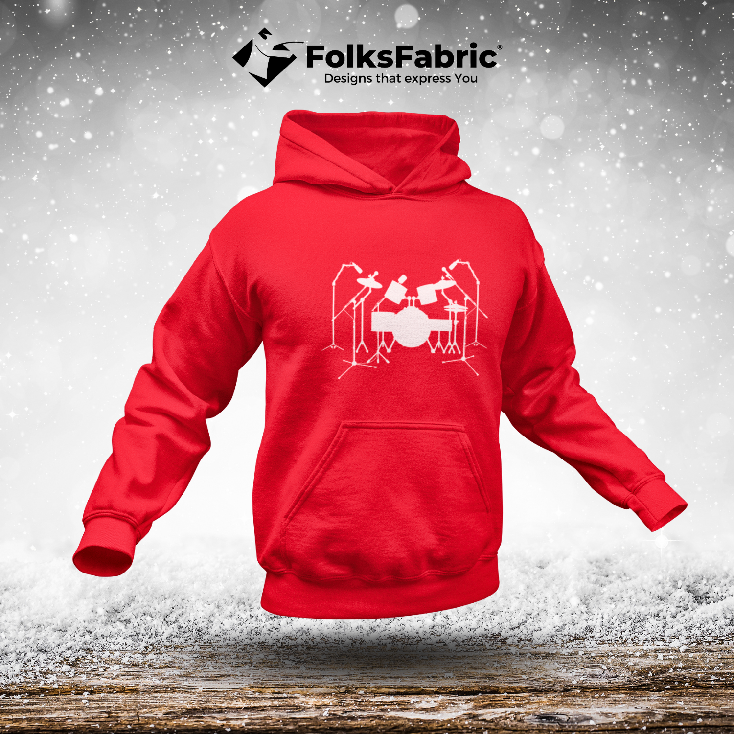 Record Drums Hoody - FolksFabric 